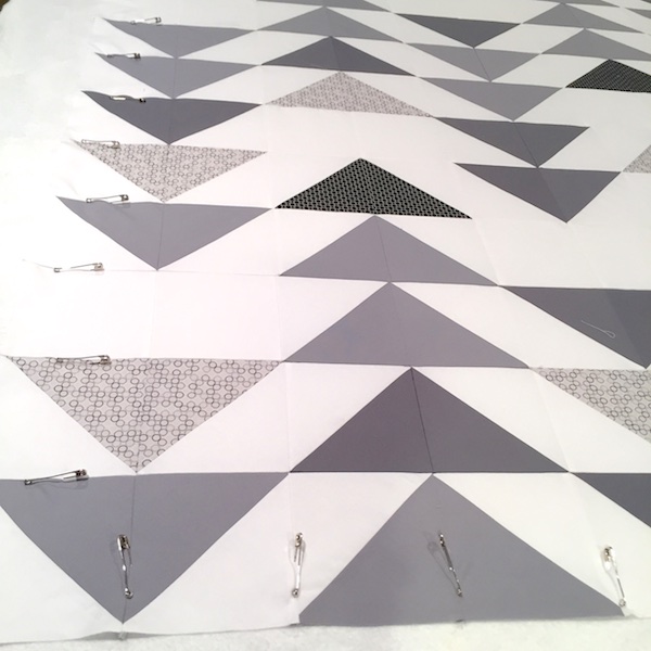 Grey Goose Quilt Basting