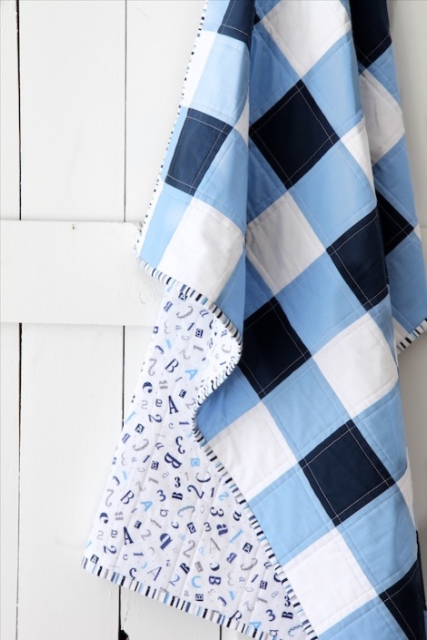 Hanging Navy Gingham quilt