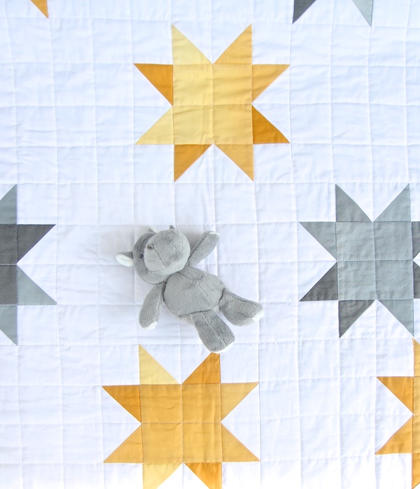 Ombre Sunshine Quilt with toy