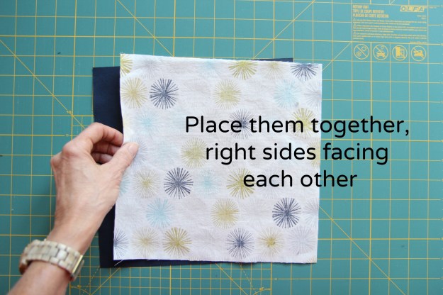 HST II fabric squares together