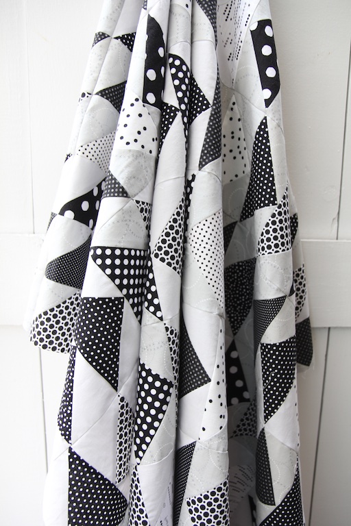 Dotted Flying Geese WIP hanging