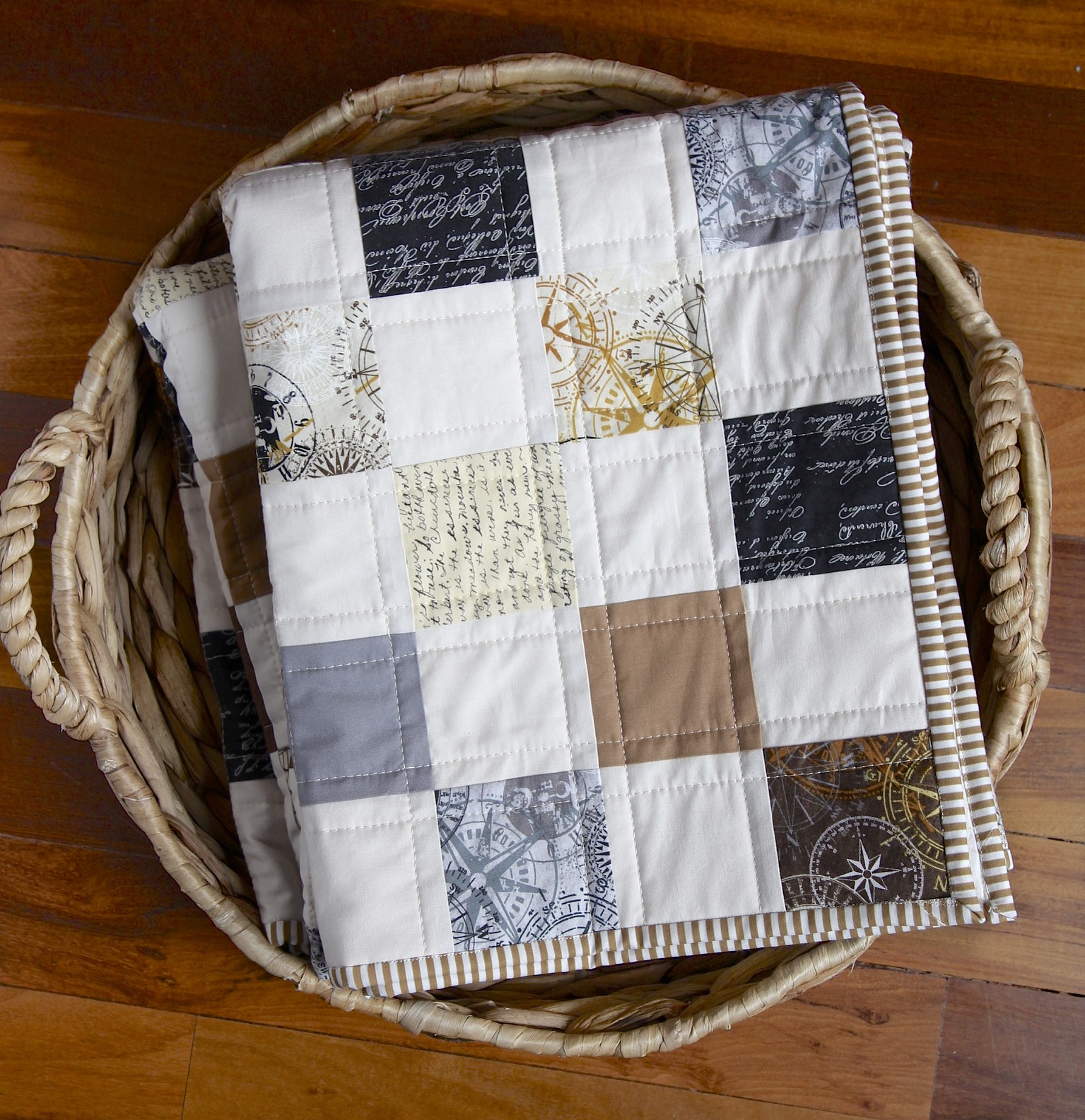 Compass Quilt in basket
