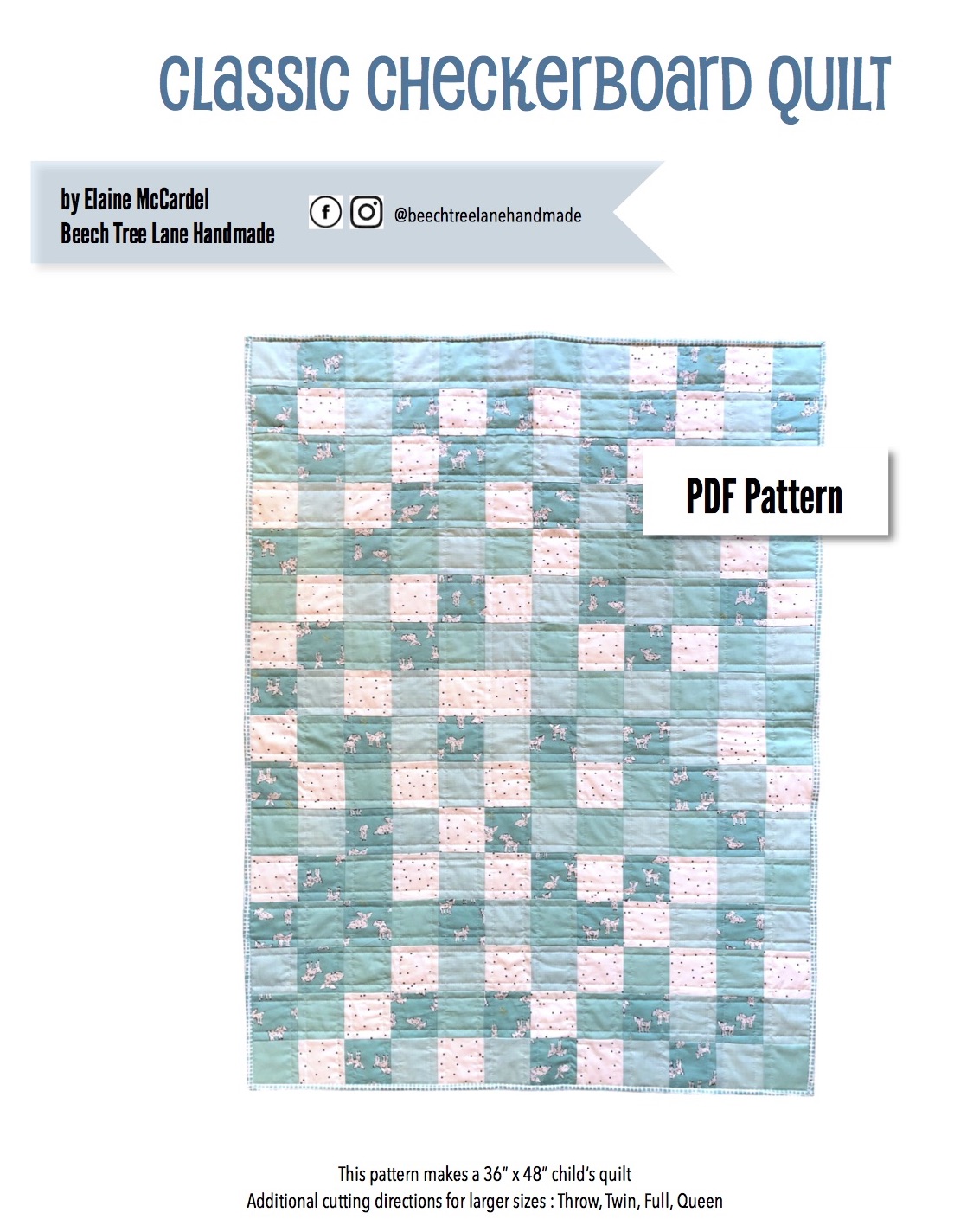 Checkerboard Quilt Pattern PDF Cover Page