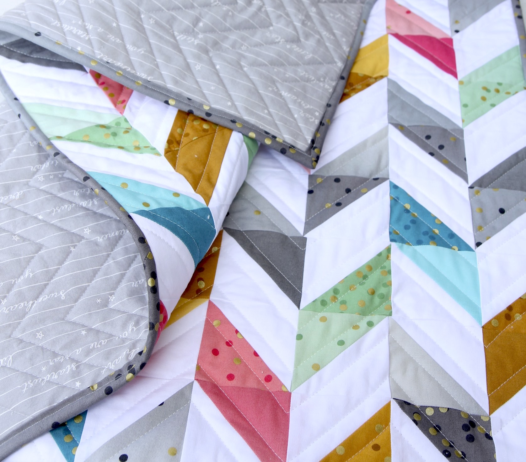 Herringbone Quilt back and front