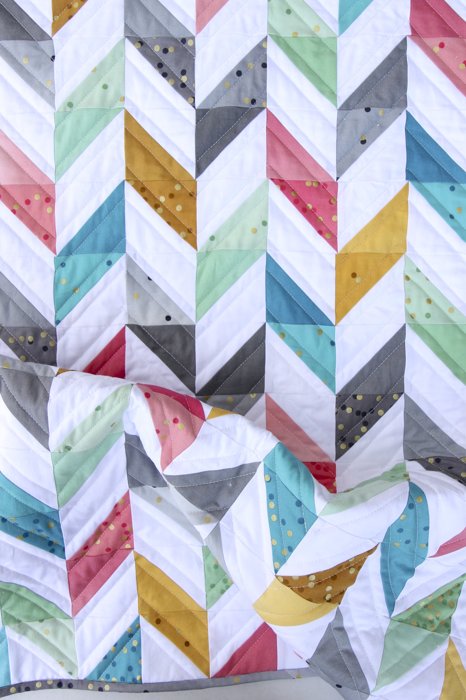Herringbone Quilt Front Scrunched
