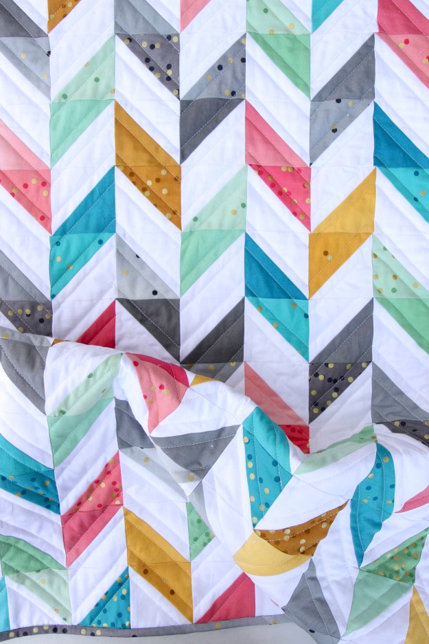 Herringbone Quilt Front Scrunched