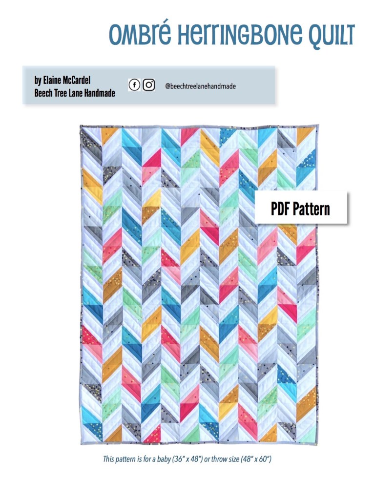 Ombré Herringbone Quilt PDF Pattern Now Available | Beech Tree Lane ...